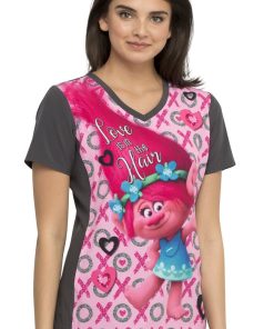Cherokee Clearance Women's Love Is In The Hair Print Scrub Top 4 Cherokee Clearance Women's Love Is In The Hair Print Scrub Top -Silverts-shop 3 ck tf627 printclearance 650 1
