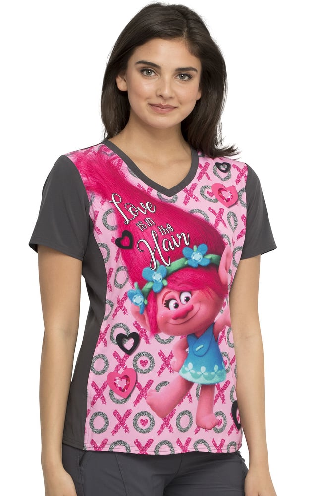 Clearance Women's Love Is In The Hair Print Scrub Top Cherokee Clearance Women's Love Is In The Hair Print Scrub Top -Silverts-shop 3 ck tf627 printclearance 650 1