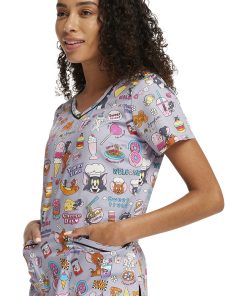 Cherokee Women's Yum Yum Yummy Print Scrub Top 4 Cherokee Women's Yum Yum Yummy Print Scrub Top -Silverts-shop 3 ck tf633 print 650