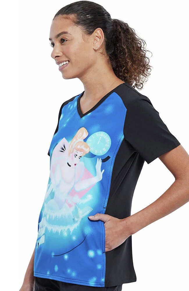 Cherokee Clearance Women's Dont Be Late Print Scrub Top - Image 3