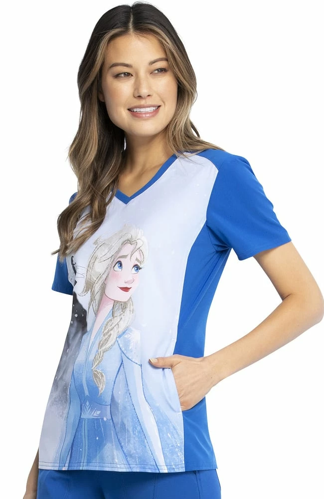 Cherokee Clearance Women's Mythic Journey Print Scrub Top - Image 3