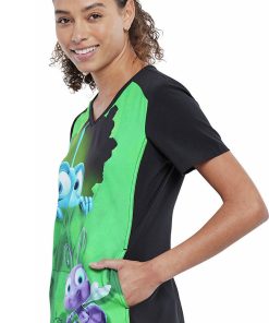 Cherokee Clearance Women's Flik And Dot Print Scrub Top -Silverts-shop 3 ck tf637 printclearance 650 6