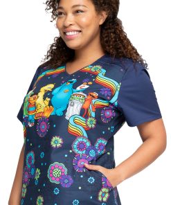 Cherokee Clearance Women's Coming Or Going Print Scrub Top -Silverts-shop 3 ck tf639 printclearance 650