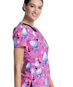 Cherokee Clearance Women's Diamond Dance Print Scrub Top -Silverts-shop 3 ck tf646 printclearance 650