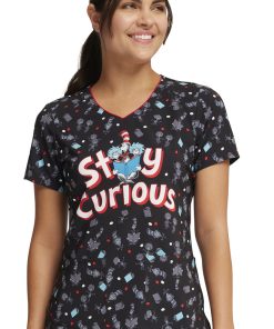 Cherokee Women's Inquiring Minds Print Scrub Top 11 Cherokee Women's Inquiring Minds Print Scrub Top -Silverts-shop 3 ck tf659 print 650