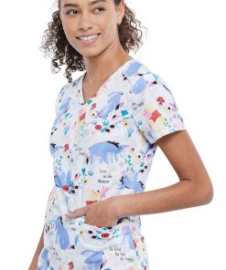 Cherokee Clearance Women's Be Eeyore Print Scrub Top -Silverts-shop 3 ck tf666 printclearance 650 1