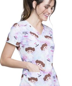 Cherokee Clearance Women's V-Neck Star Wars Print Scrub Top 4 Cherokee Clearance Women's V-Neck Star Wars Print Scrub Top -Silverts-shop 3 ck tf666 printclearance 650 2