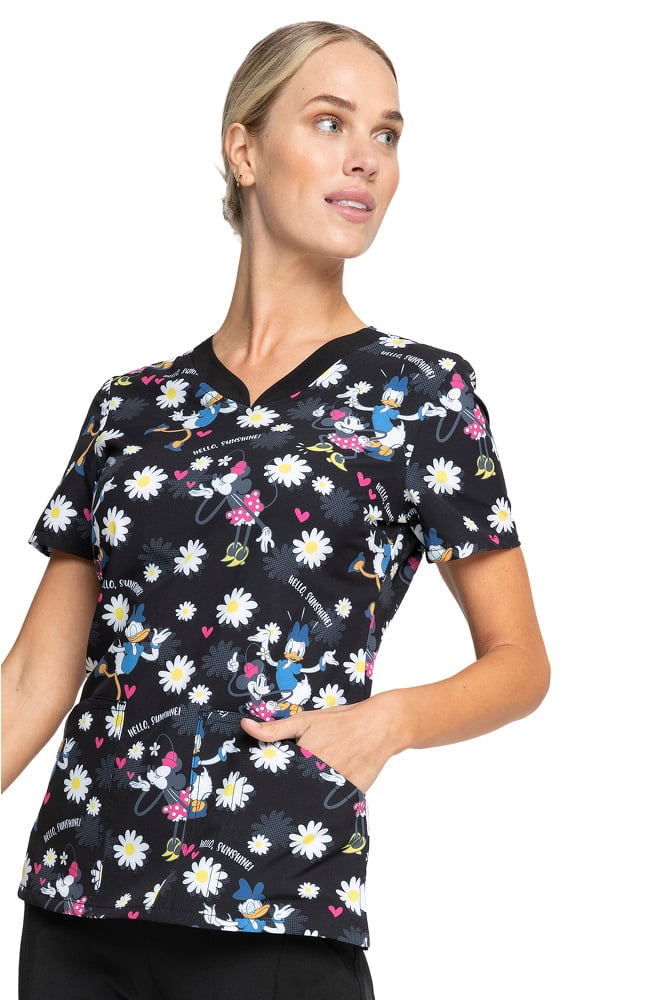 Clearance Women's Hello Sunshine Print Scrub Top Cherokee Clearance Women's Hello Sunshine Print Scrub Top -Silverts-shop 3 ck tf671 printclearance 650