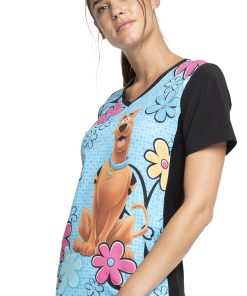 Cherokee Clearance Women's Scooby Sunshine Print Scrub Top -Silverts-shop 3 ck tf678 printclearance 650