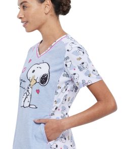 Cherokee Clearance Women's Free Hugs Print Scrub Top -Silverts-shop 3 ck tf682 printclearance 650