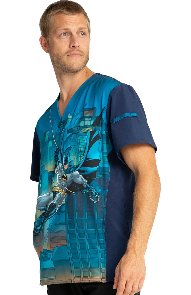 Cherokee Clearance Men's Swing Into Action Print Scrub Top - Image 3