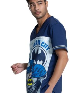 Cherokee Clearance Men's Gotham City™ Print Scrub Top -Silverts-shop 3 ck tf702 printclearance 650 1