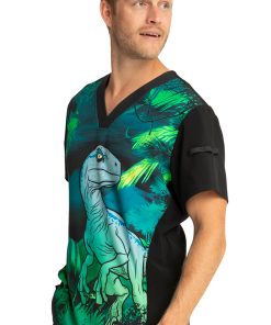 Cherokee Clearance Men's Jungle Nights Print Scrub Top -Silverts-shop 3 ck tf708 printclearance 650 3