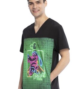 Cherokee Clearance Men's Goofy Neon Print Scrub Top -Silverts-shop 3 ck tf712 printclearance 650