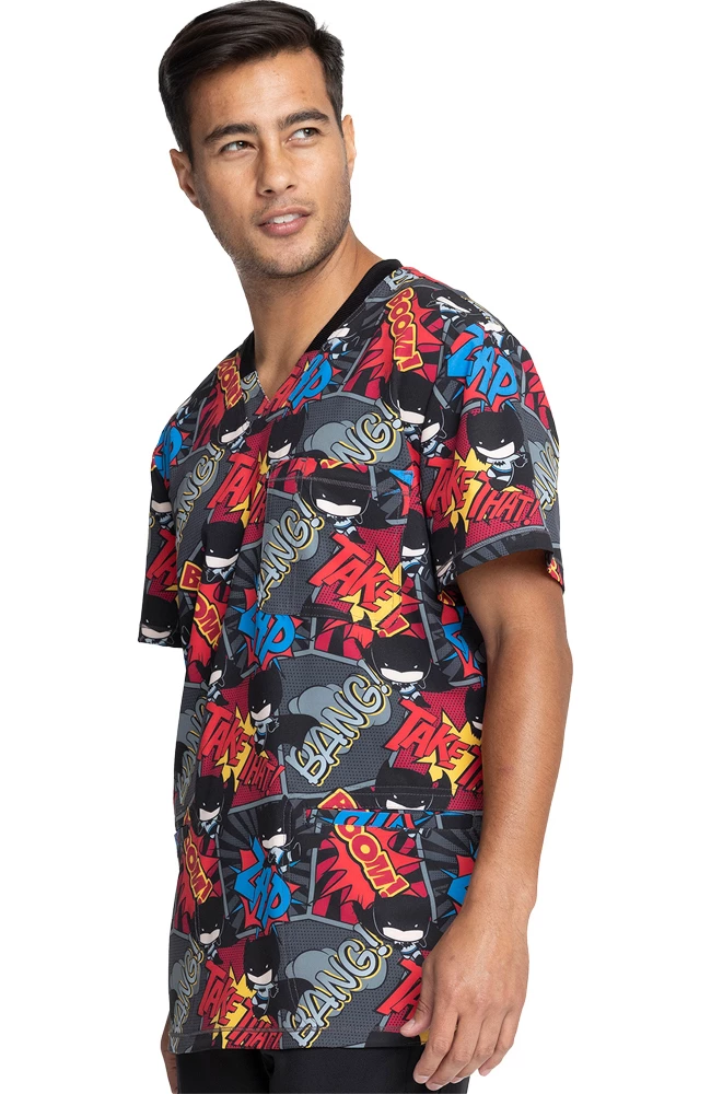 Cherokee Clearance Men's Zap Print Scrub Top - Image 3