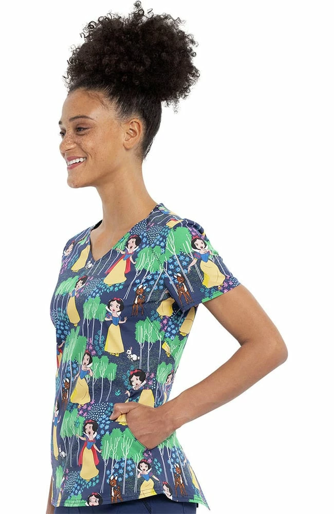 Cherokee Clearance Women's Woodland Stroll Print Scrub Top - Image 3
