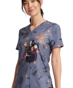 Cherokee Women's Hocus Pocus Print Scrub Top -Silverts-shop 3 ck tf736 print 650 1