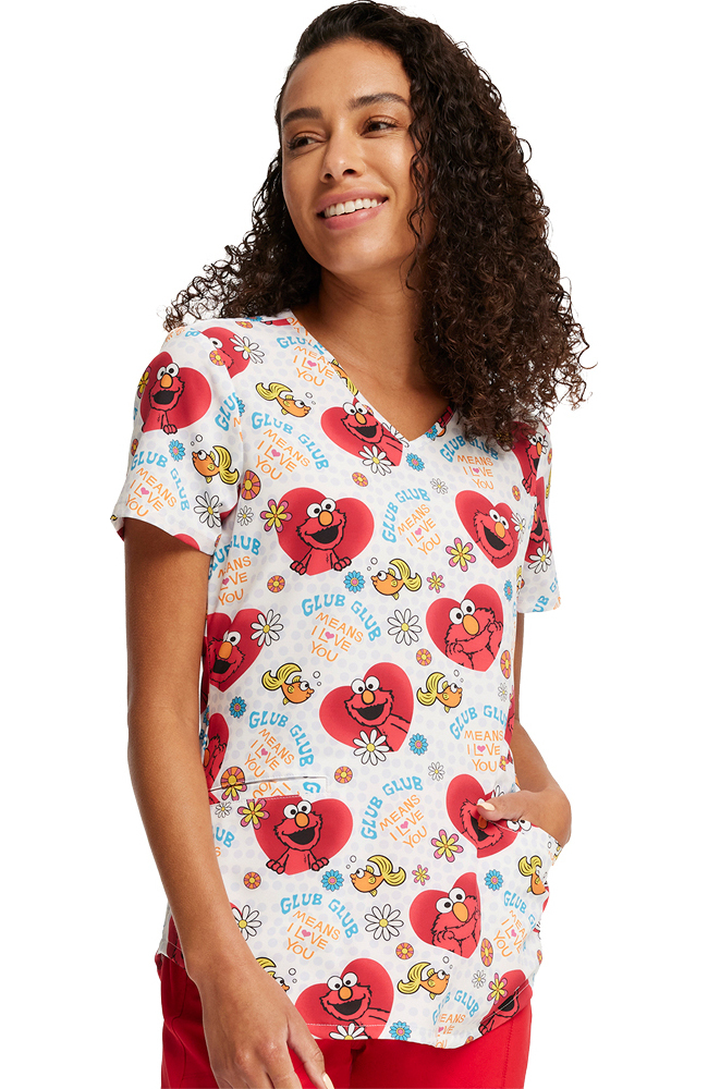 Women's Glub Glub Print Scrub Top Cherokee Women's Glub Glub Print Scrub Top -Silverts-shop 3 ck tf737 print 650