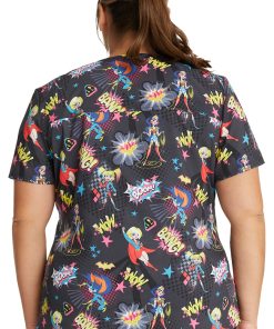 Cherokee Clearance Women's Girls Have The Power Print Scrub Top -Silverts-shop 3 ck tf739 printclearance 650