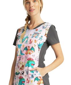 Cherokee Clearance Women's Pokemon Party Print Scrub Top -Silverts-shop 3 ck tf749 printclearance 650 1