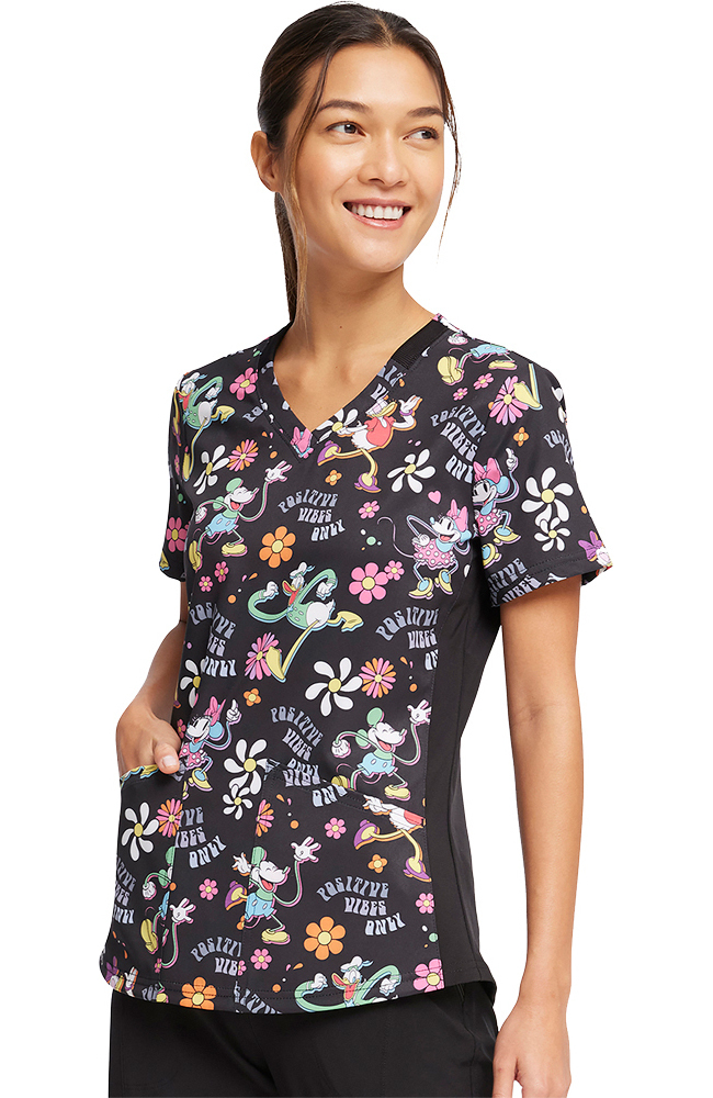 Women's Positive Vibes Print Scrub Top Cherokee Women's Positive Vibes Print Scrub Top -Silverts-shop 3 ck tf764 print 650