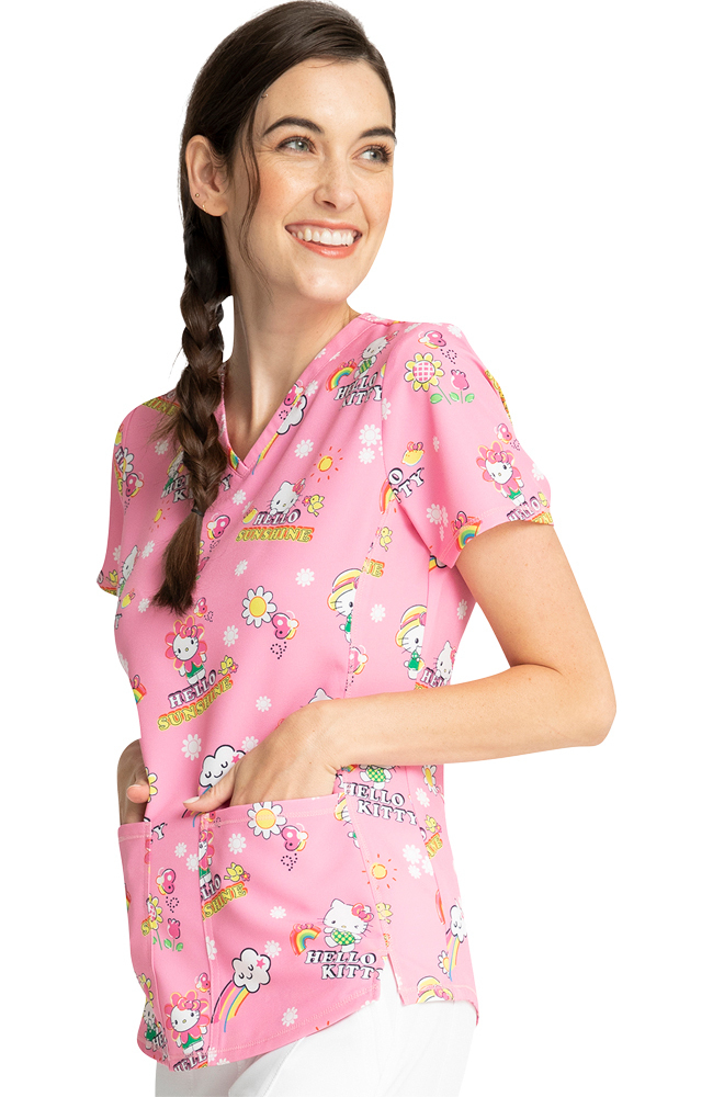 Clearance Women's Hello Kitty Sunshine Print Scrub Top Cherokee Clearance Women's Hello Kitty Sunshine Print Scrub Top -Silverts-shop 3 ck tf770 printclearance 650