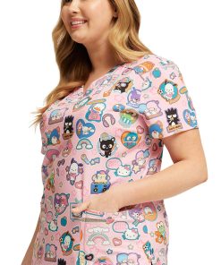 Cherokee Women's Supercute Stickers Print Scrub Top 4 Cherokee Women's Supercute Stickers Print Scrub Top -Silverts-shop 3 ck tf776 print 650 1