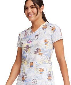 Cherokee Women's Hip Cats Print Scrub Top 4 Cherokee Women's Hip Cats Print Scrub Top -Silverts-shop 3 ck tf776 print 650