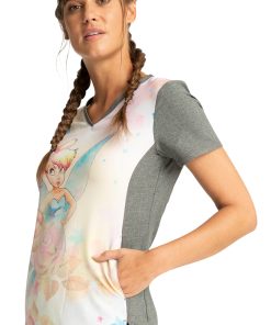 Cherokee Clearance Women's Fairy Wings Print Scrub Top -Silverts-shop 3 ck tf782 printclearance 650