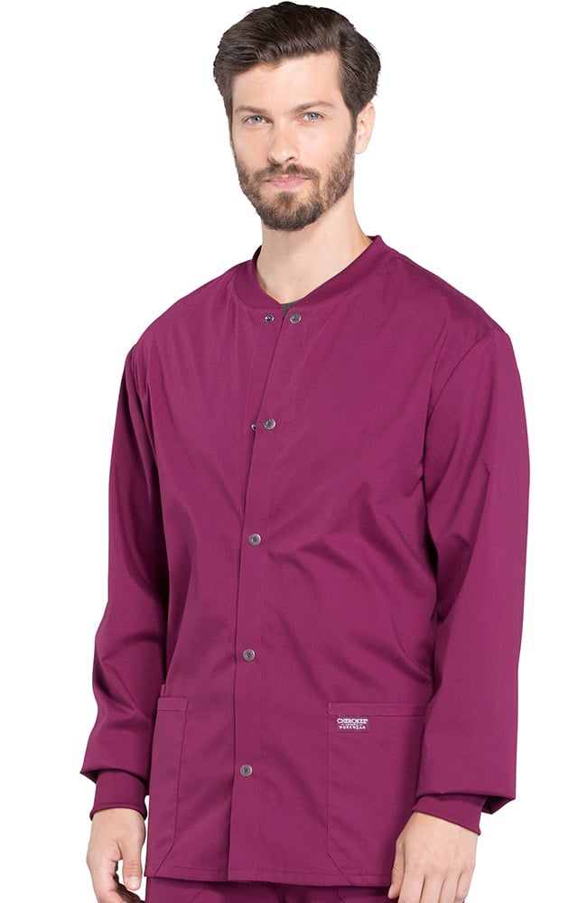 Clearance Men's Snap Front Warm-Up Solid Scrub Jacket Cherokee Workwear Clearance Men's Snap Front Warm-Up Solid Scrub Jacket -Silverts-shop 3 ck ww360 clearance 650