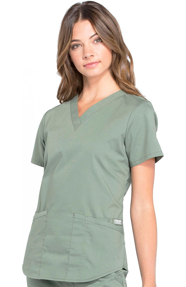 Cherokee Workwear Clearance Women's V-Neck Solid Scrub Top 5 Cherokee Workwear Clearance Women's V-Neck Solid Scrub Top - Image 3