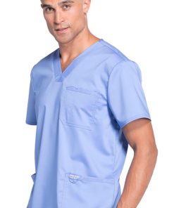 Cherokee Workwear Clearance Men's V-Neck Utility Solid Scrub Top -Silverts-shop 3 ck ww670 clearance 650