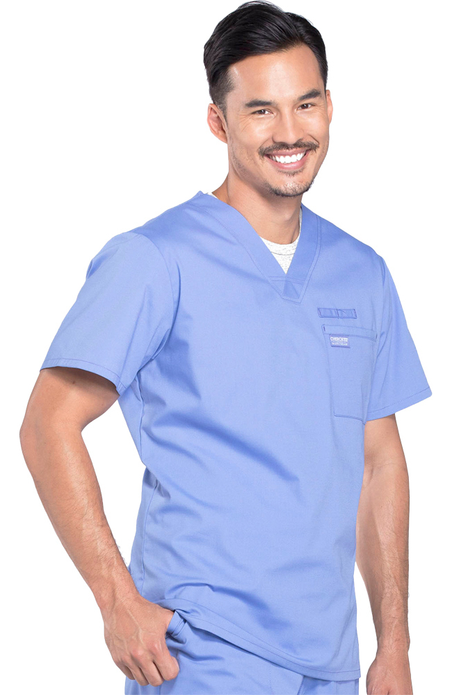 Cherokee Workwear Clearance Men's V-Neck Solid Scrub Top 5 Cherokee Workwear Clearance Men's V-Neck Solid Scrub Top - Image 3
