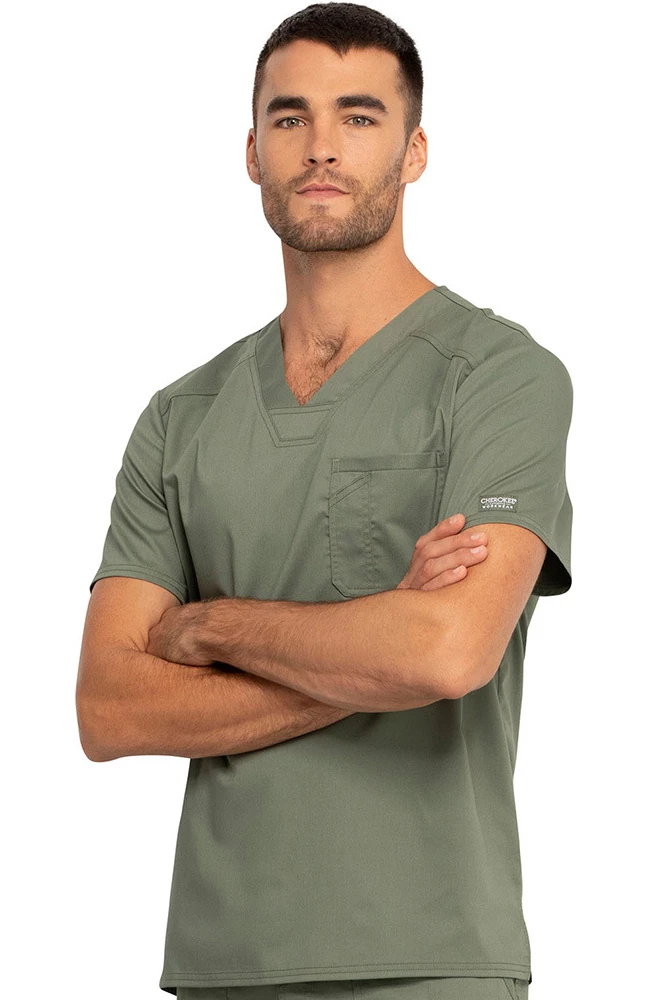 Cherokee Workwear Clearance Men's V-Neck Solid Scrub Top - Image 3