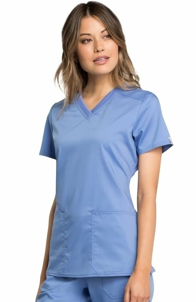 Cherokee Workwear Women's V-Neck Solid Scrub Top - Image 3