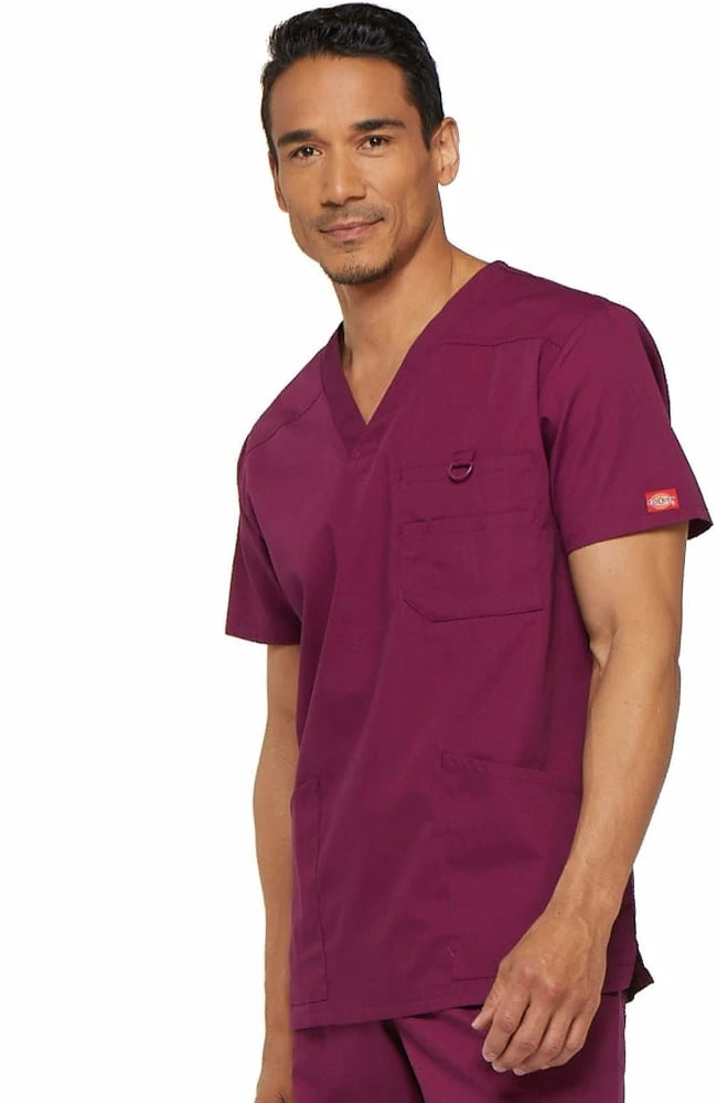 Dickies Clearance Men's V-Neck Solid Scrub Top - Image 3