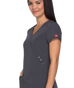 Dickies Clearance Women's Mock Wrap Solid Scrub Top -Silverts-shop 3 di 85956 clearance 650