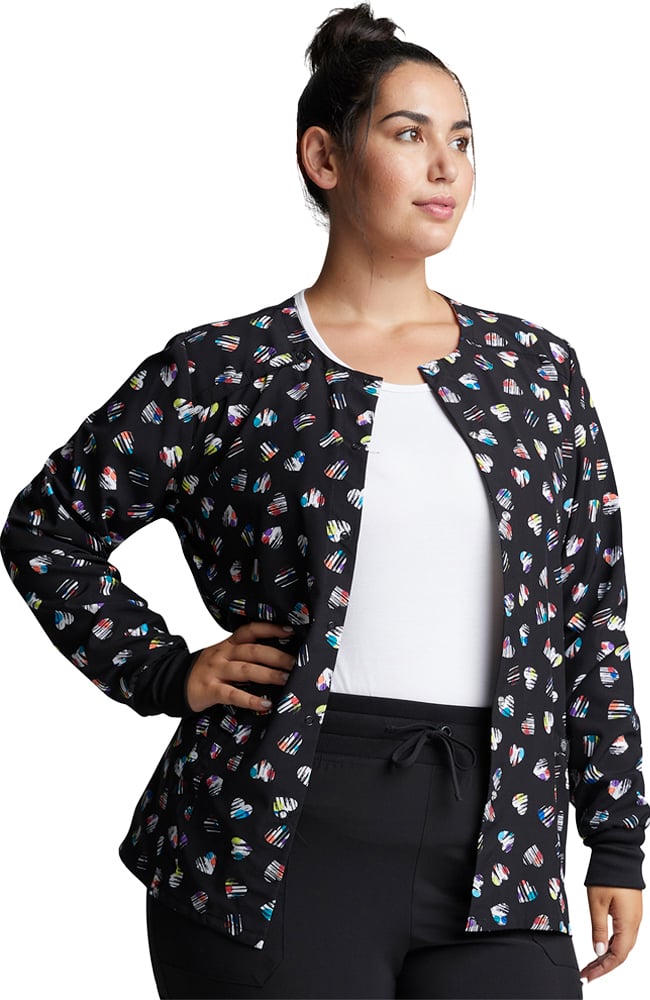 Clearance Women's Love U Dots Print Scrub Jacket Dickies Clearance Women's Love U Dots Print Scrub Jacket -Silverts-shop 3 di dk309 printclearance 650