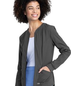 Dickies Clearance Women's Warm Up Solid Scrub Jacket -Silverts-shop 3 di dk311 clearance 650