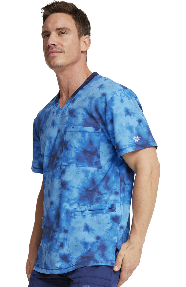 Men's Tonal Tie Dye Navy Print Scrub Top Dickies Men's Tonal Tie Dye Navy Print Scrub Top -Silverts-shop 3 di dk607 print 650