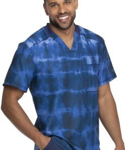 Dickies Clearance Men's Tie Dye Stripes Navy Print Scrub Top 4 Dickies Clearance Men's Tie Dye Stripes Navy Print Scrub Top -Silverts-shop 3 di dk613 printclearance 650 1