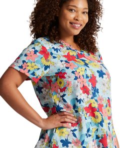Dickies Women's Blooms So Retro Print Scrub Top 8 Dickies Women's Blooms So Retro Print Scrub Top -Silverts-shop 3 di dk616 print 650 2