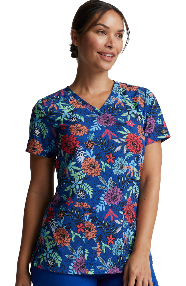 Clearance Women's Tropic Blooms Print Scrub Top Dickies Clearance Women's Tropic Blooms Print Scrub Top -Silverts-shop 3 di dk616 printclearance 650 1