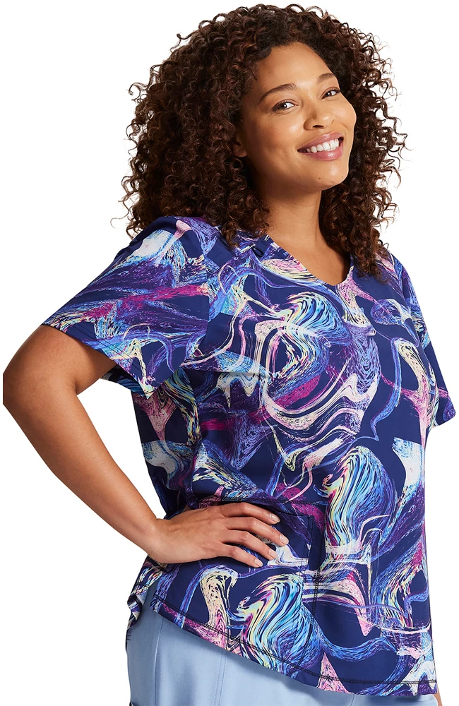 Dickies Women's Digital Waves Print Scrub Top - Image 3