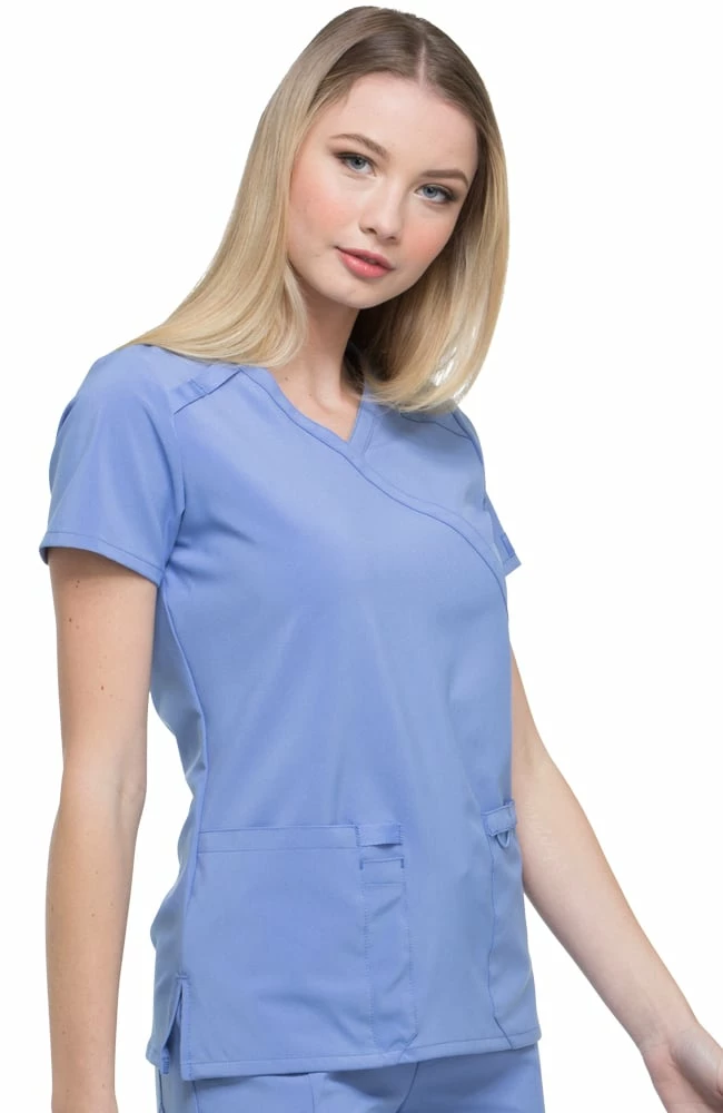 Dickies Women's Mock Wrap Solid Scrub Top - Image 3