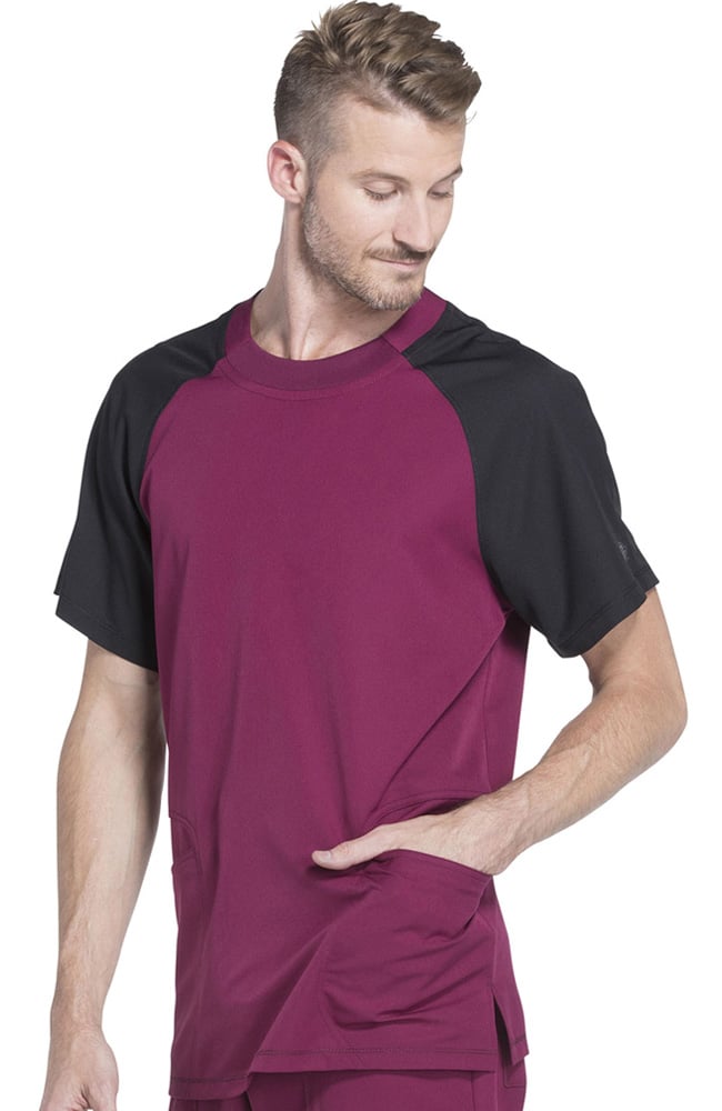 Dickies Clearance Men's Crew Neck Colorblock Raglan Sleeve Solid Scrub Top 5 Dickies Clearance Men's Crew Neck Colorblock Raglan Sleeve Solid Scrub Top - Image 3