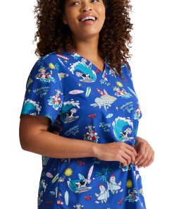 Dickies Women's Cowabunga Friends Print Scrub Top -Silverts-shop 3 di dk717 print 650 1