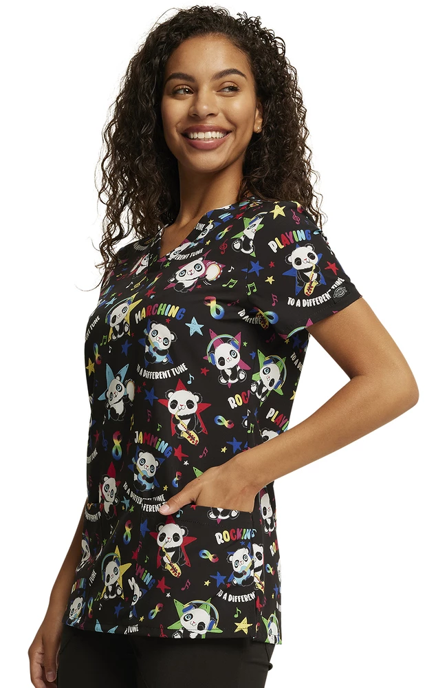 Dickies Women's Different Tune Print Scrub Top - Image 3