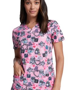Dickies Clearance Women's Hoo Cares For You Print Scrub Top 4 Dickies Clearance Women's Hoo Cares For You Print Scrub Top -Silverts-shop 3 di dk717 printclearance 650 1