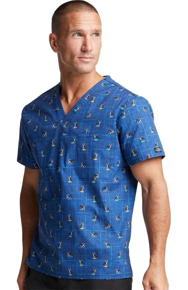 Dickies Clearance Men's Doggone Cool Print Scrub Top - Image 3